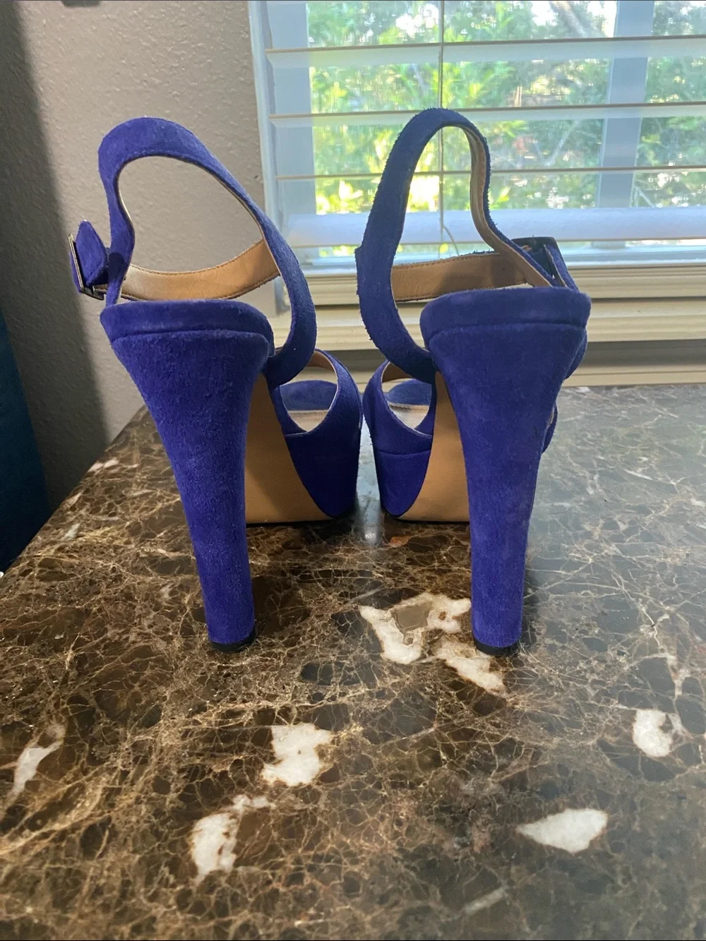 Steve Madden Blue Suede Platform Heels